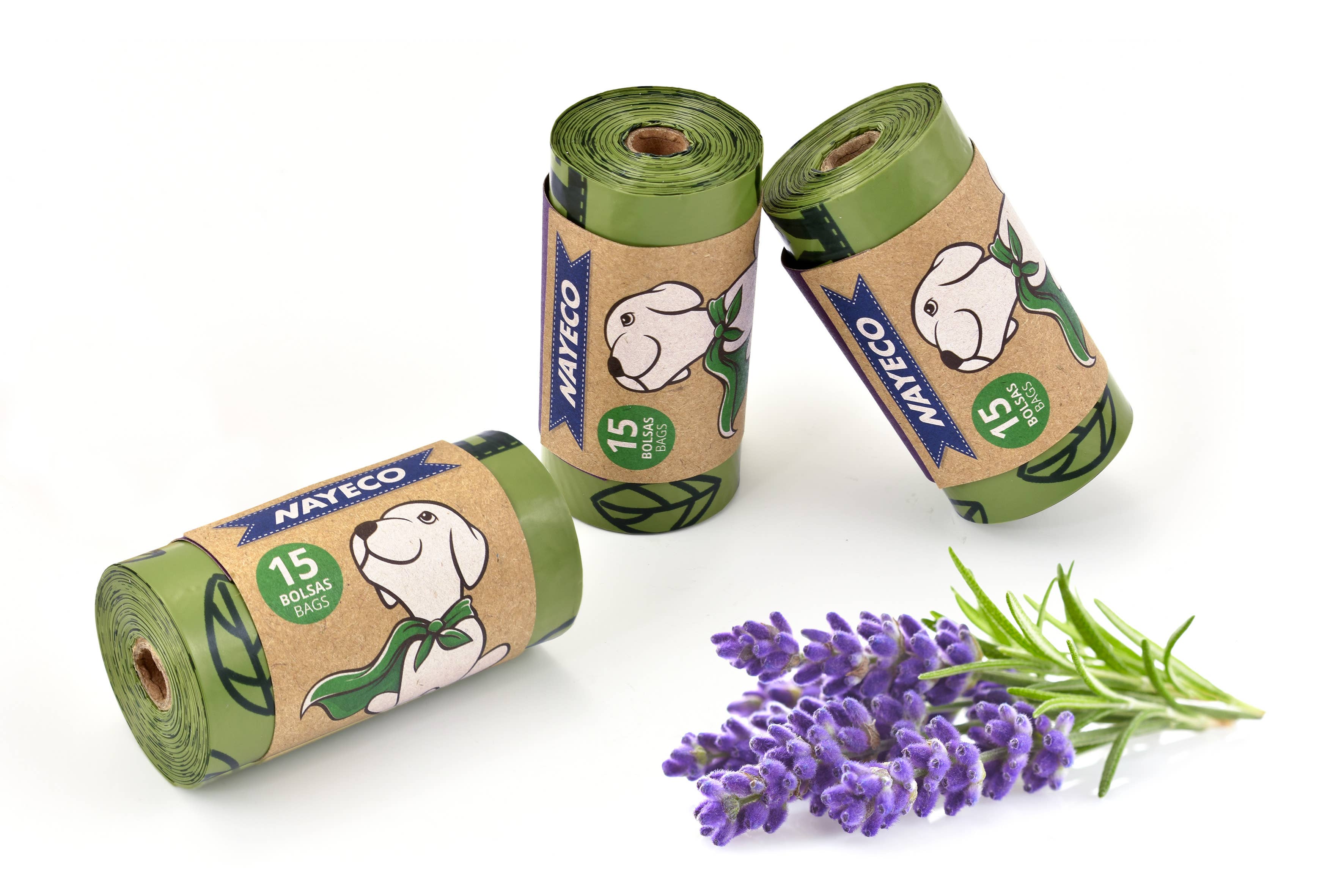Rouleau de sacs à déjection parfum lavande