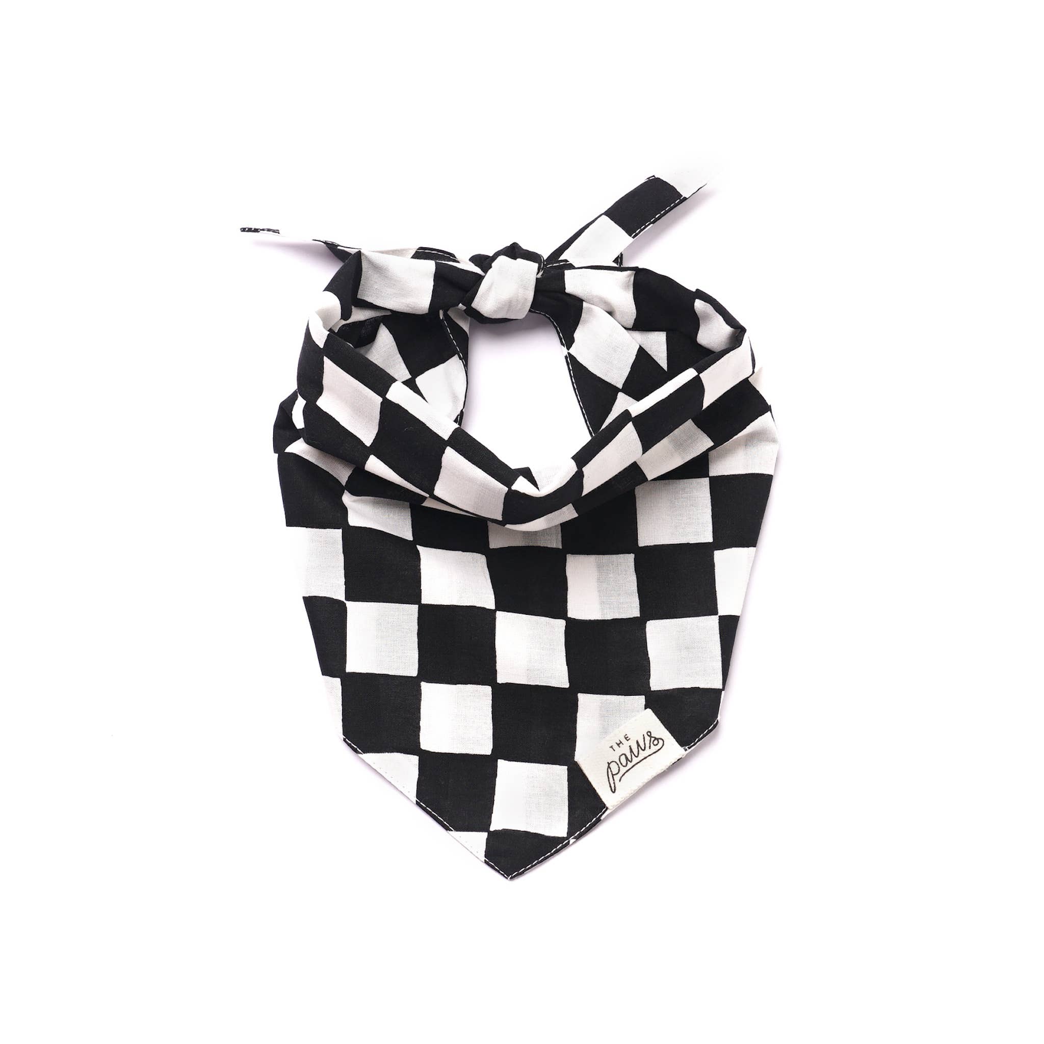 Bandana pour chien - Damier noir et blanc