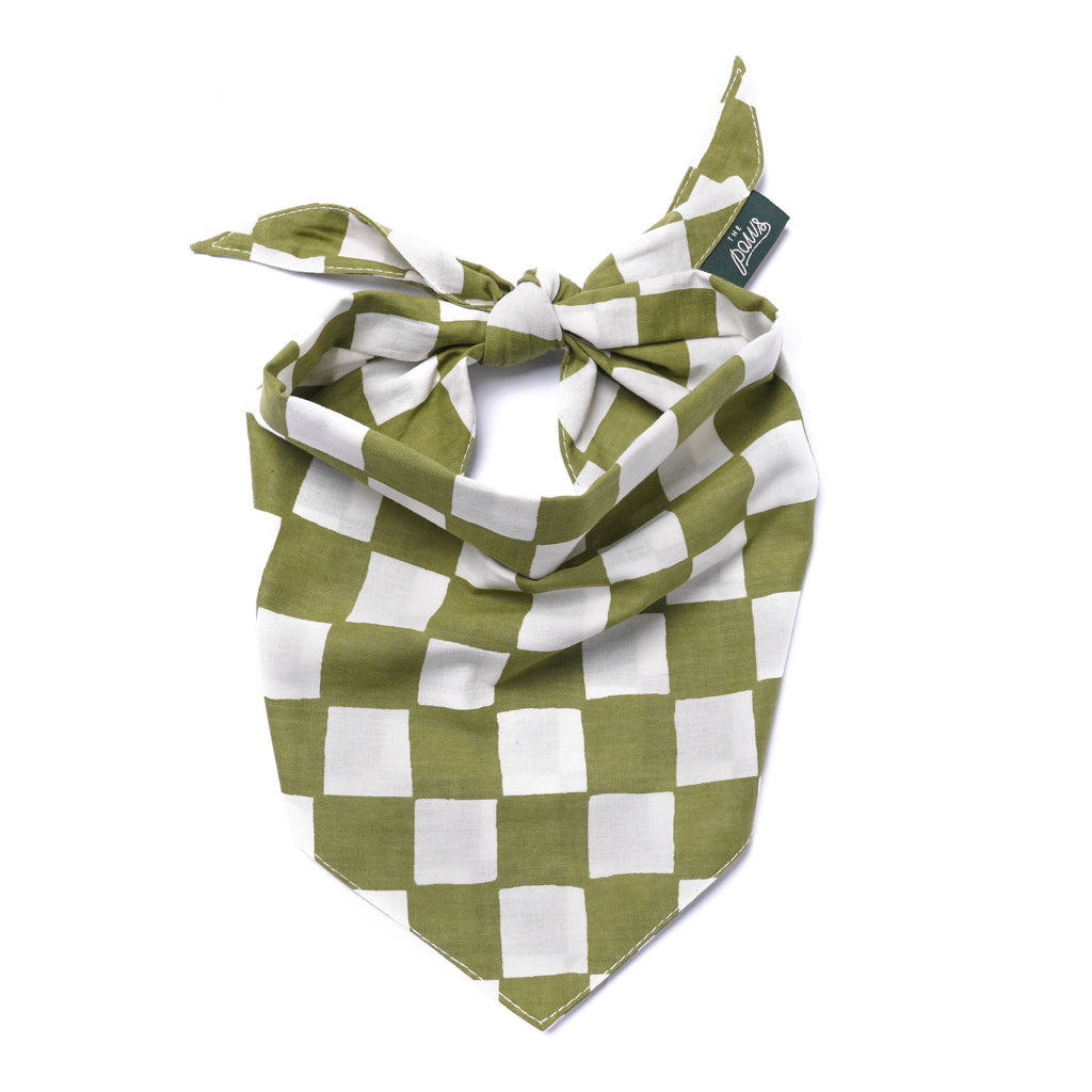 Bandana pour chien - Damier Vert