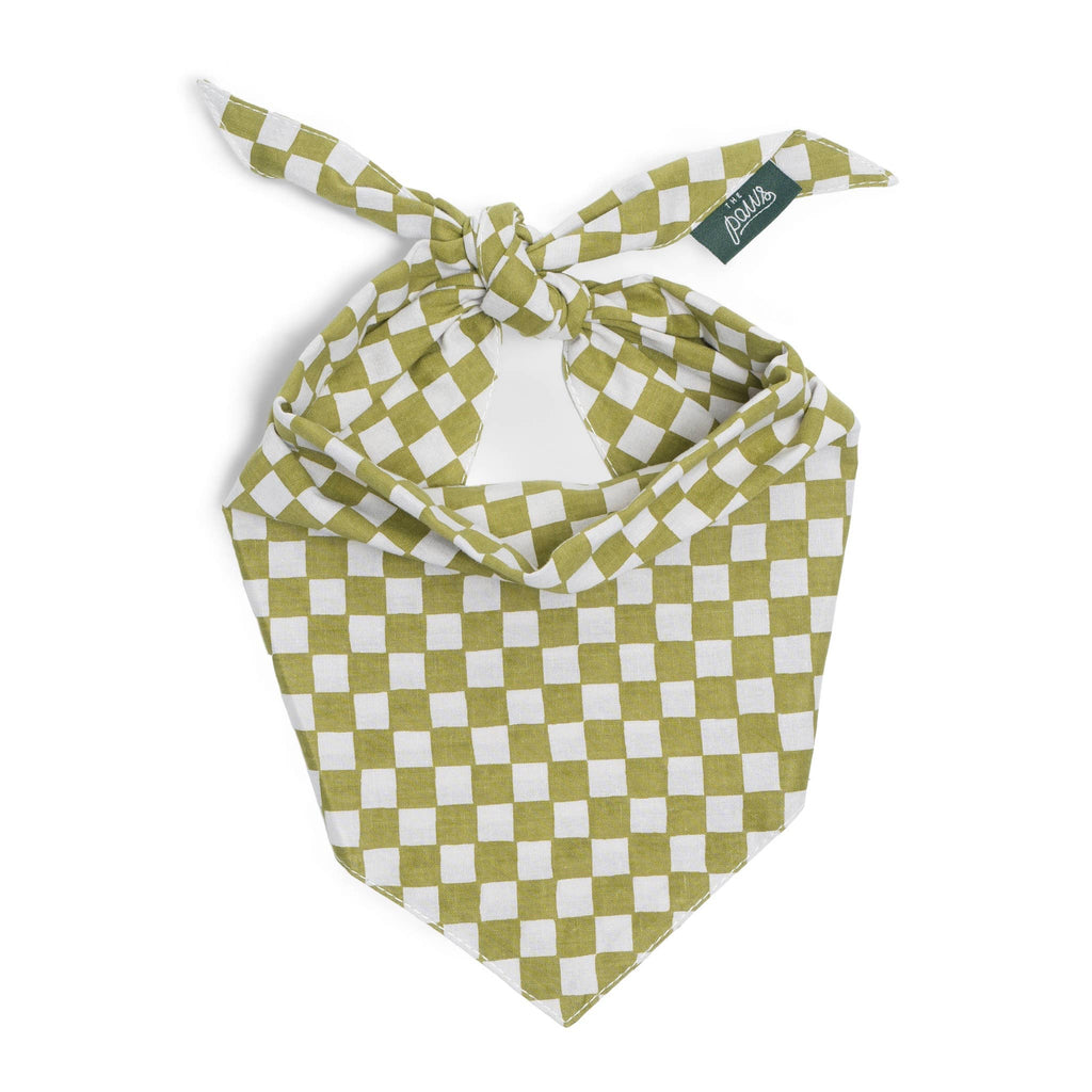 Bandana pour chien - Petit damier vert
