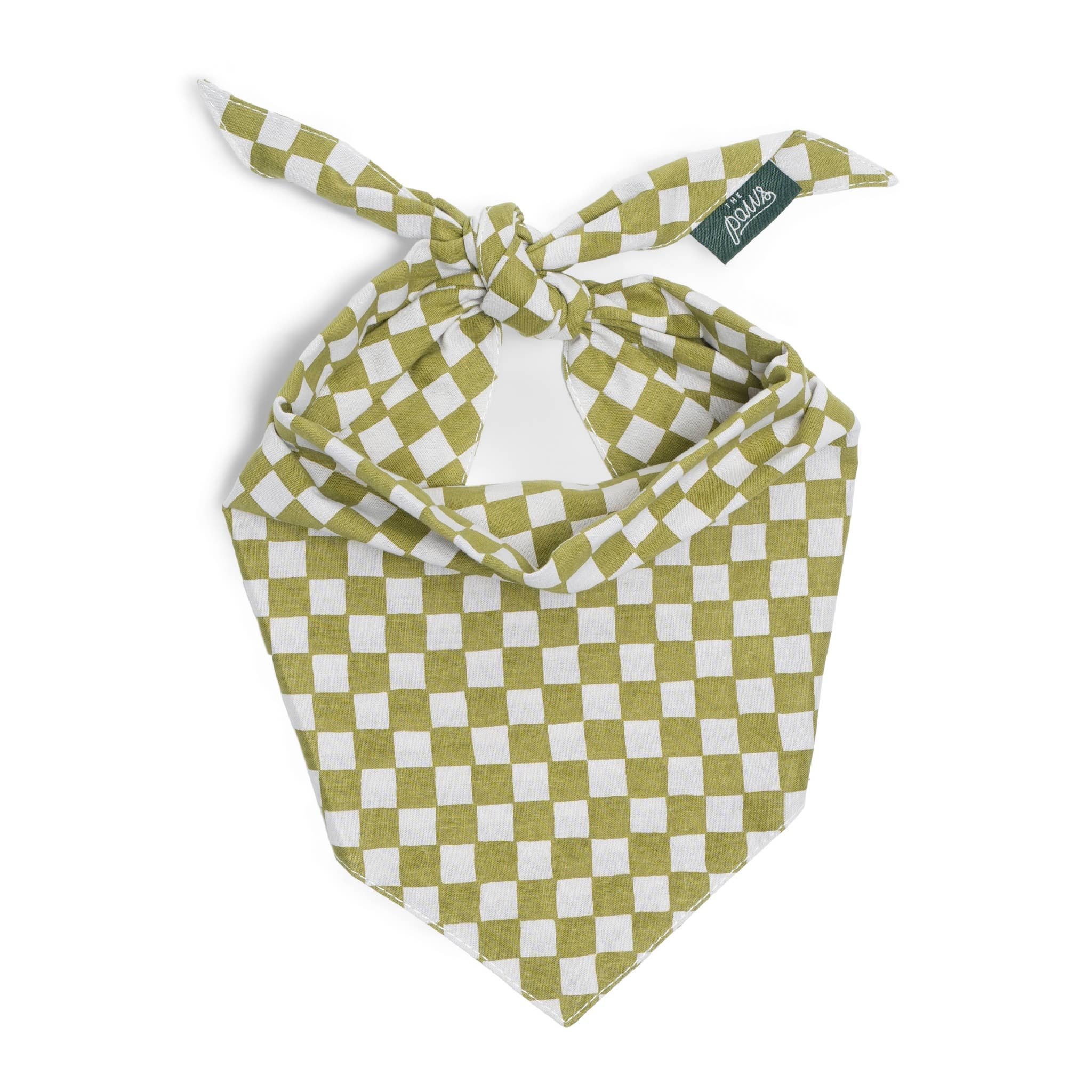 Bandana pour chien - Petit damier vert