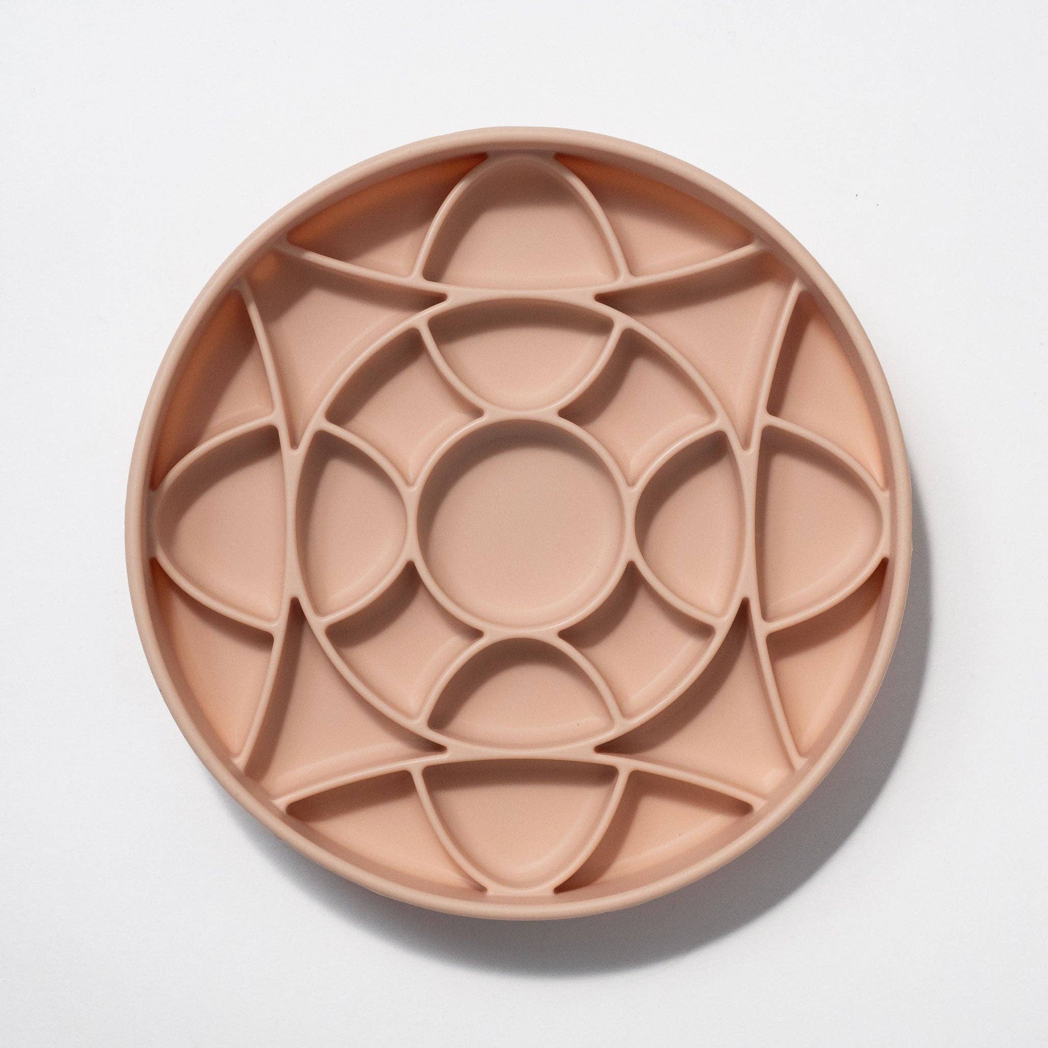 Gamelle anti-glouton silicone Ronde Rose poudré