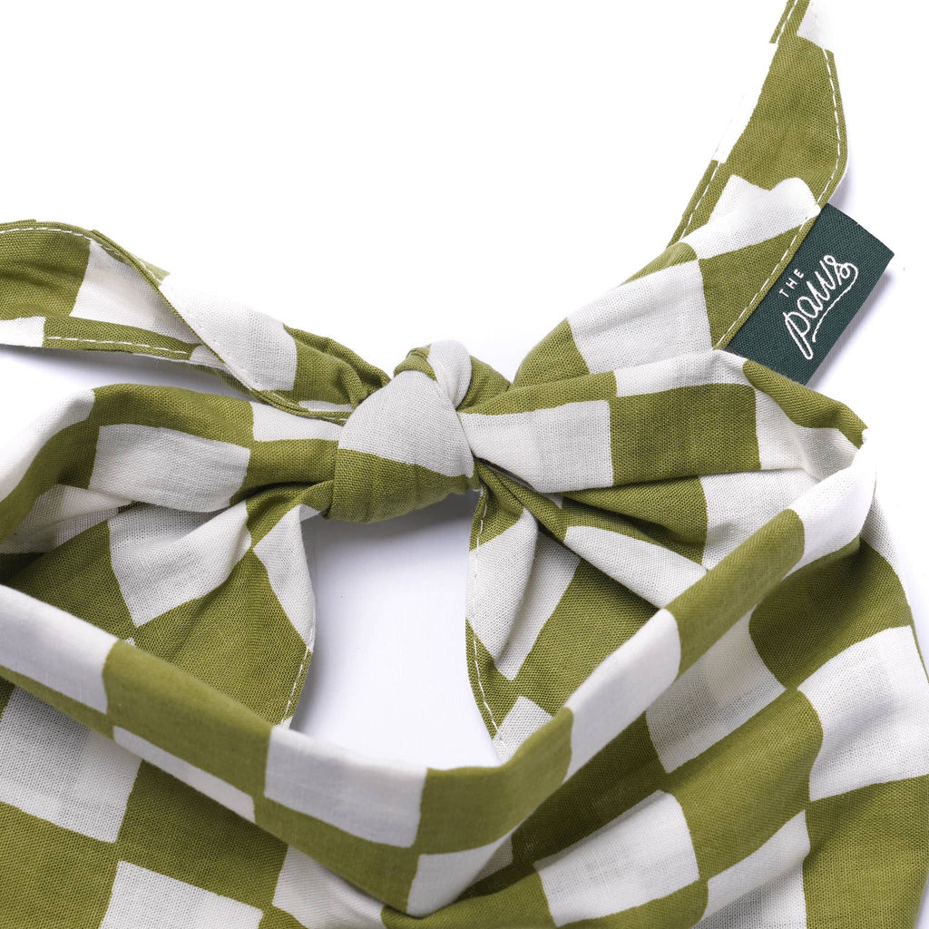 Bandana pour chien - Damier Vert