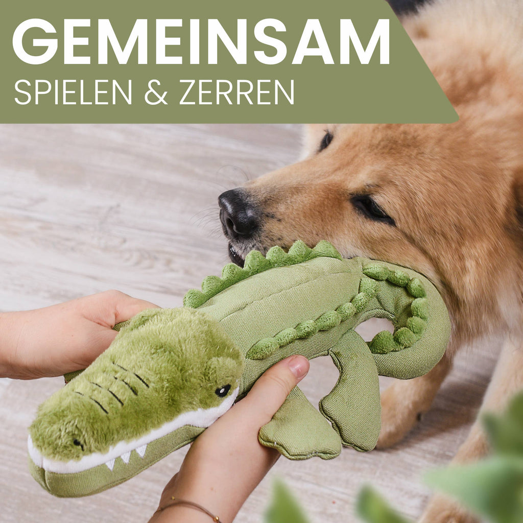 Jouet pour chien robuste avec couineur - Crocodile