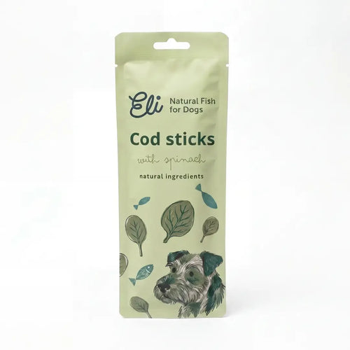 3 sticks à mâcher morue sécher et épinards