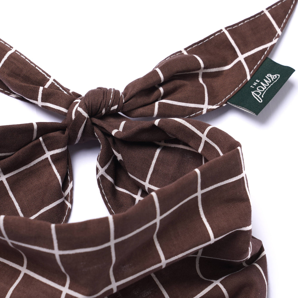 Bandana pour chien - Damier marron foncé