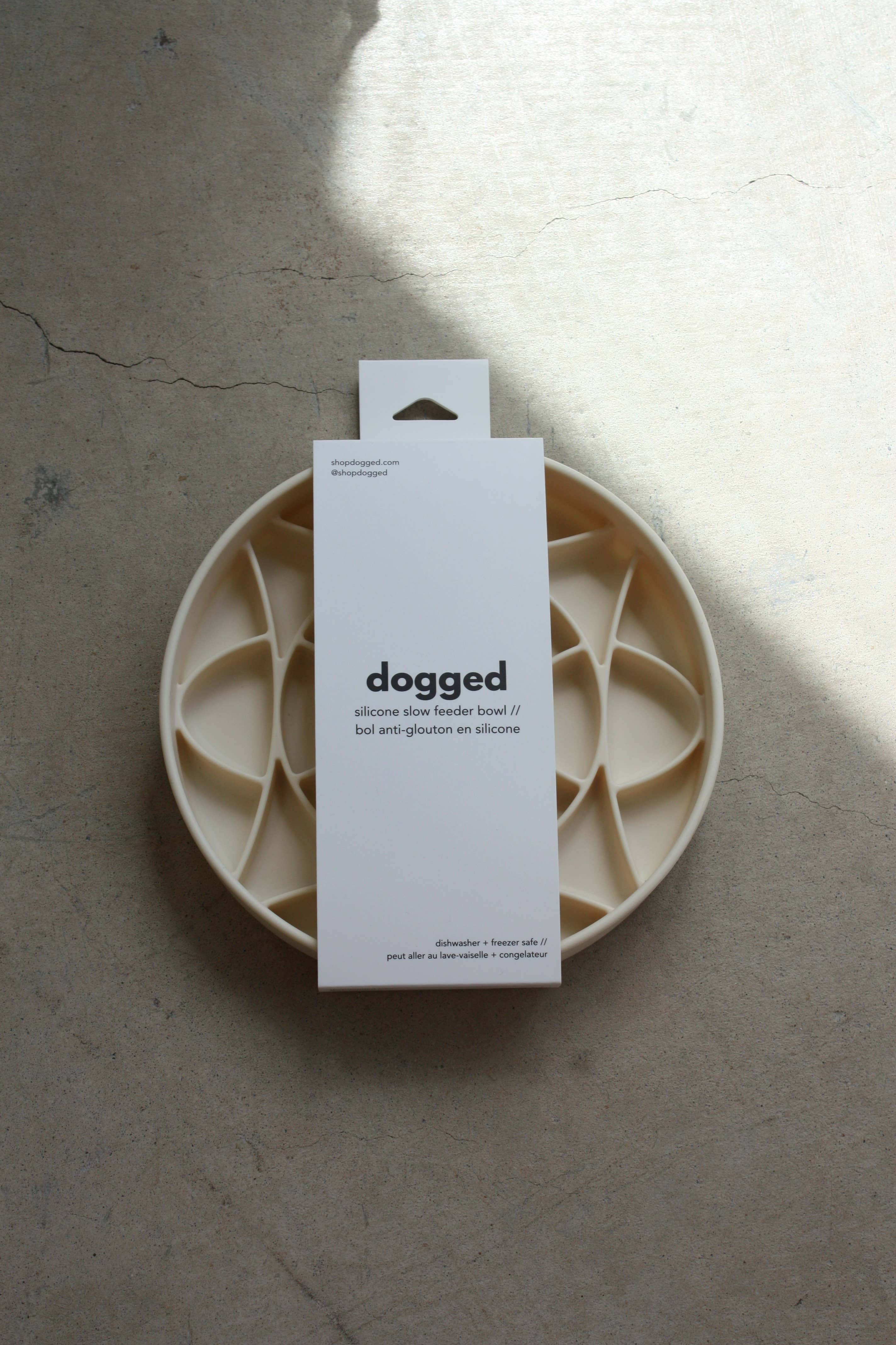 Gamelle anti-glouton silicone Ronde Rose Beige