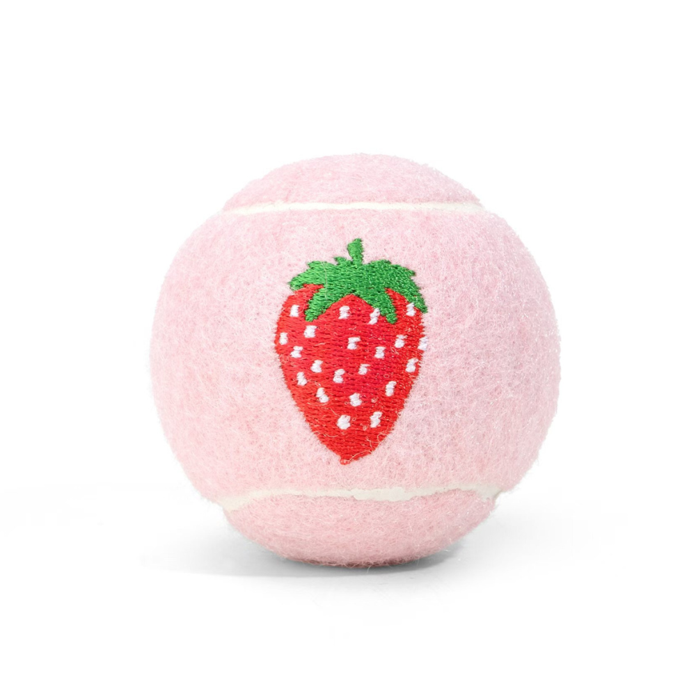 Balle de tennis brodée - Fraise
