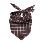 Bandana pour chien - Damier marron foncé