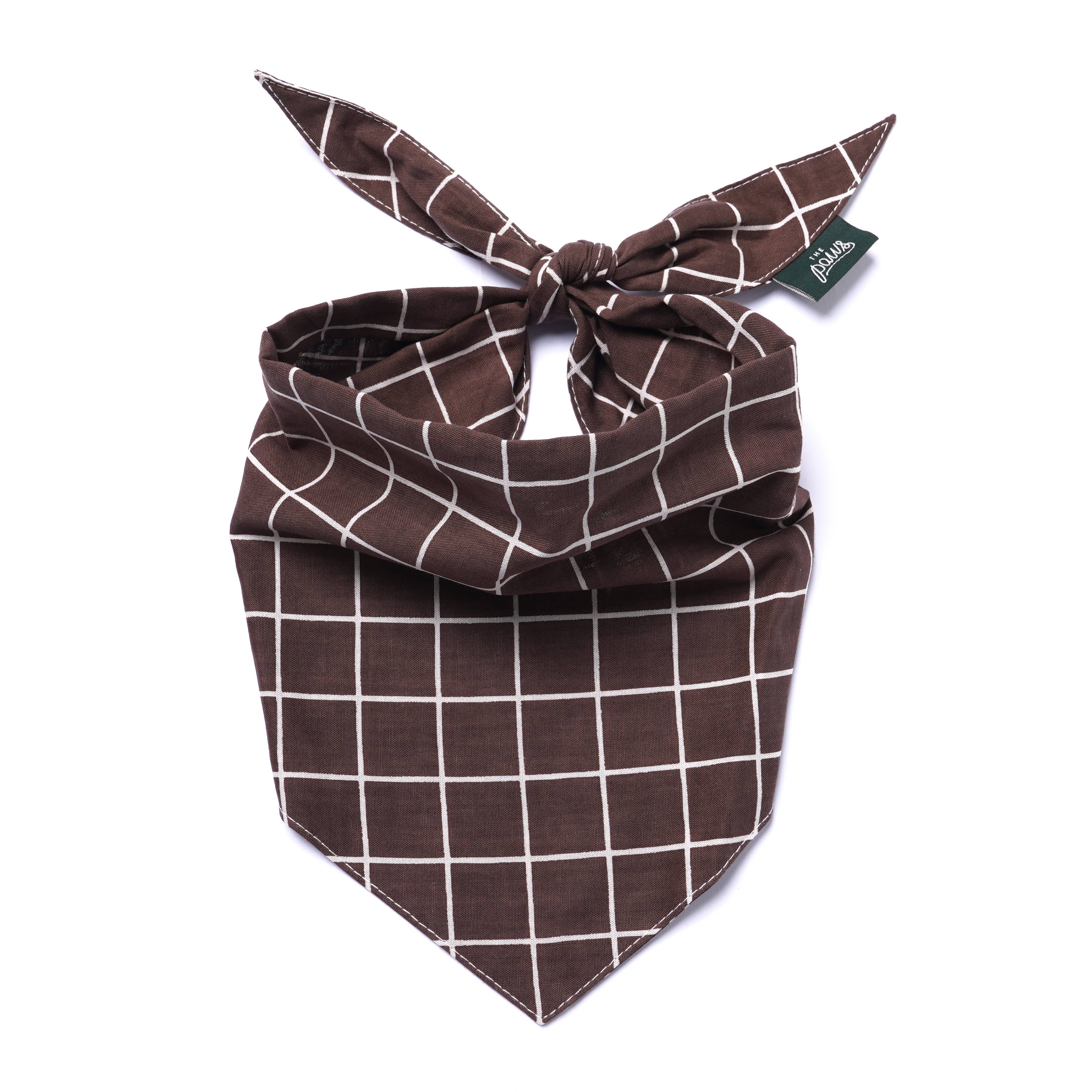 Bandana pour chien - Damier marron foncé