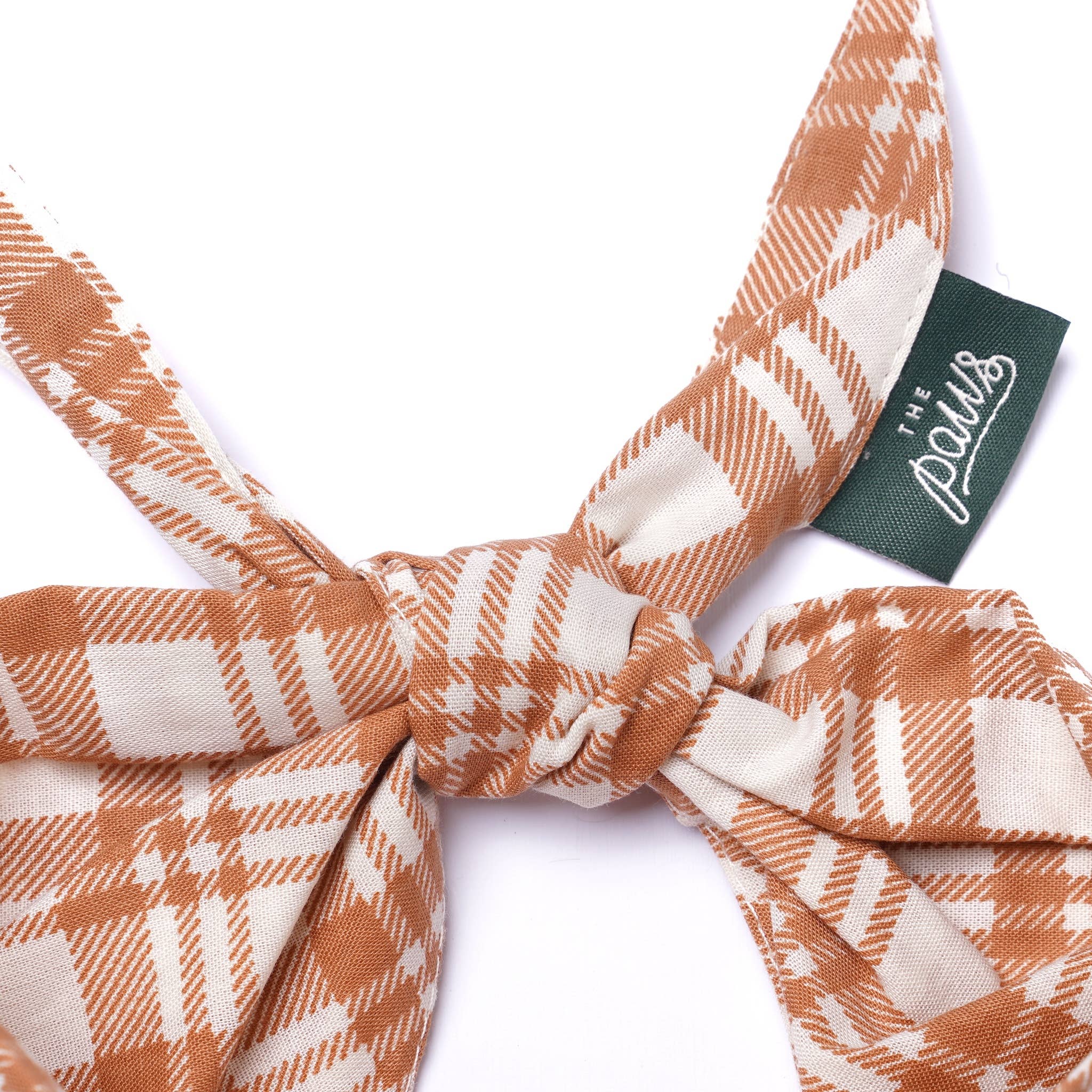 Bandana pour chien Ginger à carreaux orange soleil