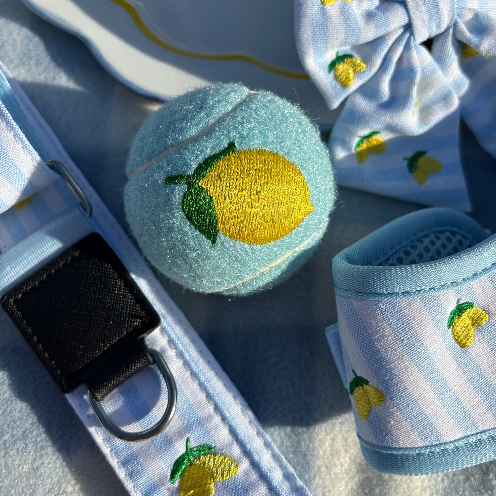 Balle de tennis brodée - Citron