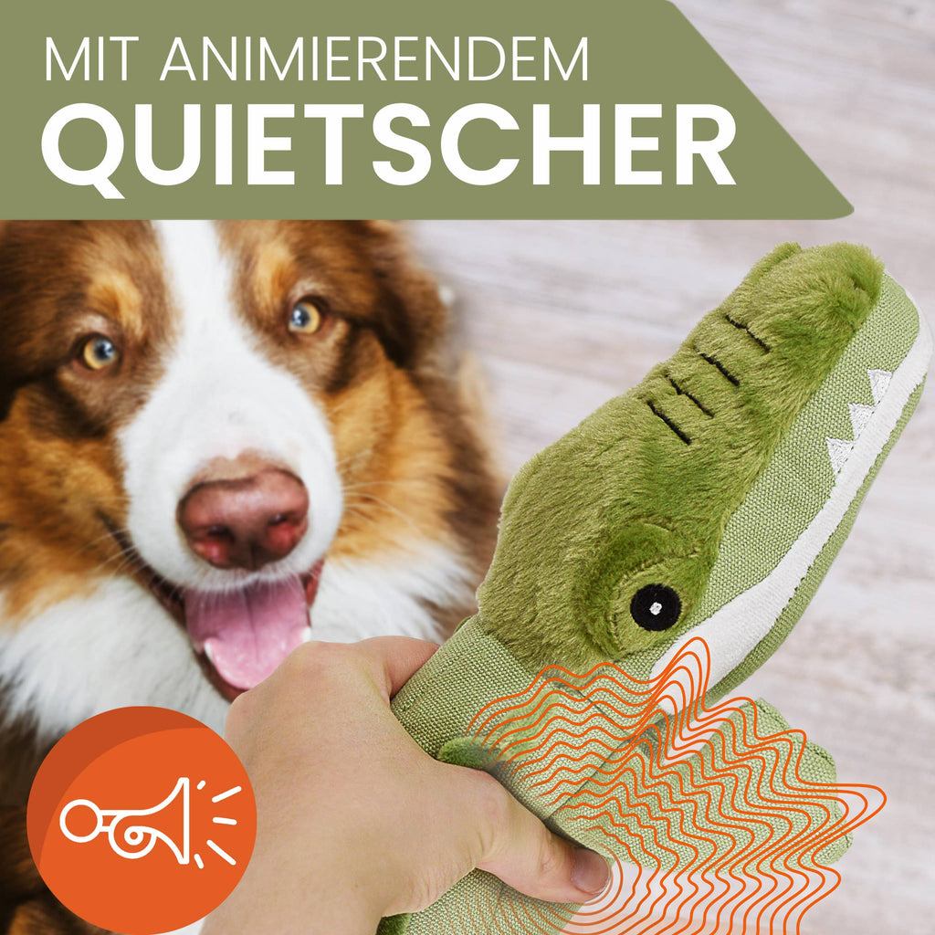 Jouet pour chien robuste avec couineur - Crocodile