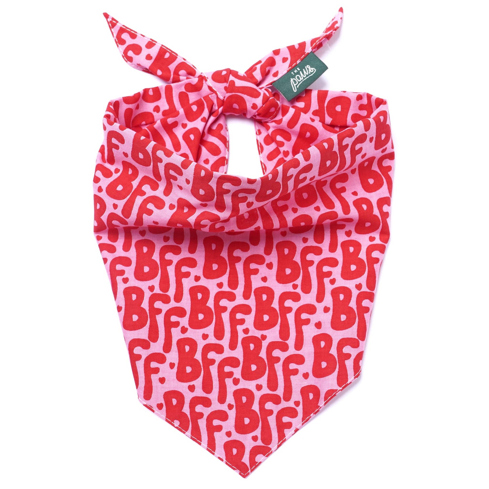 Bandana pour chien - BFF rouge et rose