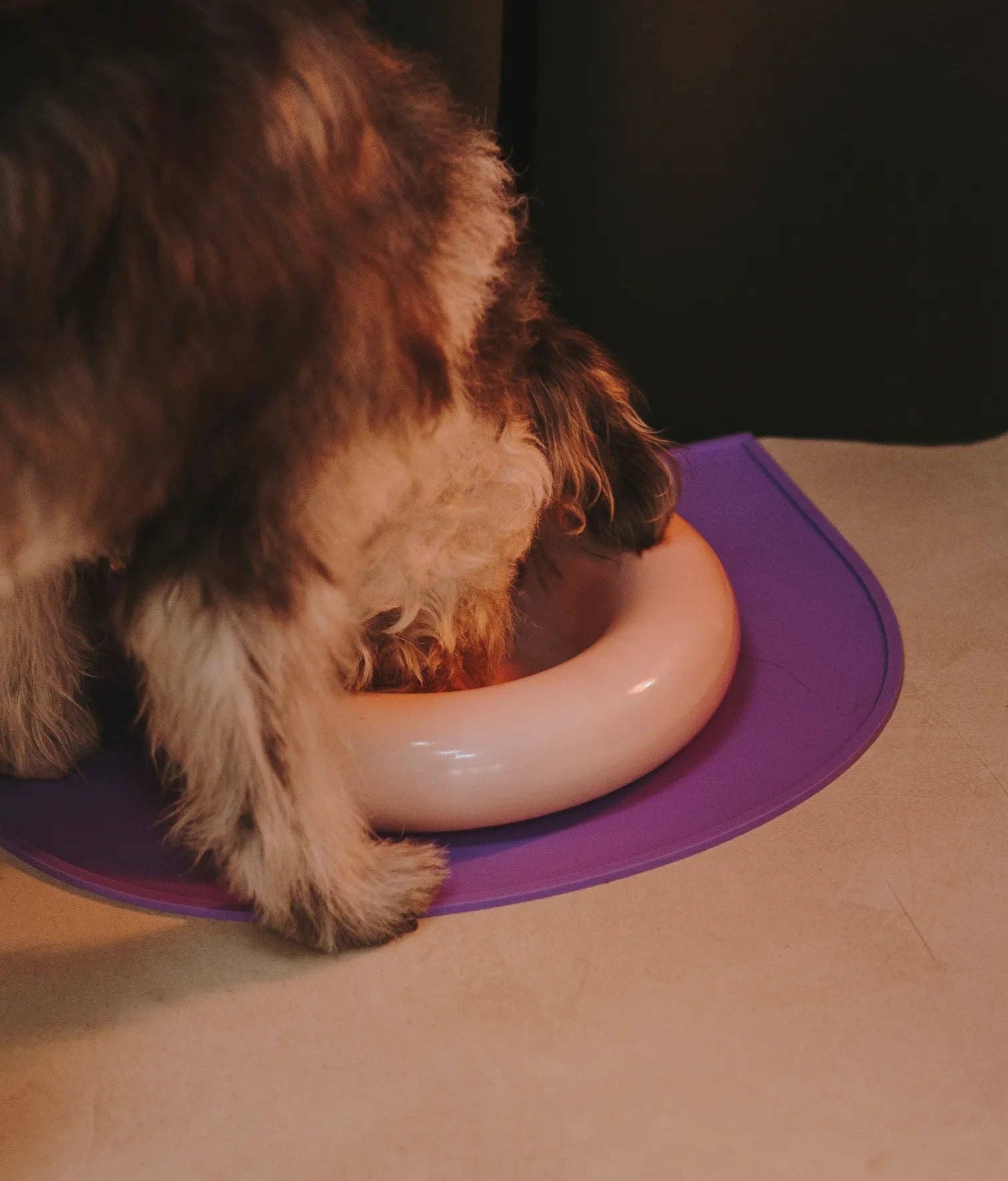 Mangeoire en céramique rose pour chien L