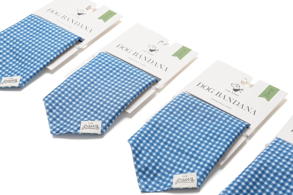 Bandana pour chien - Vichy Bleu
