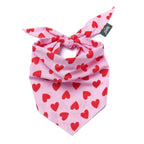 Bandana pour chien - Coeurs rouge et rose