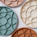 Gamelle anti-glouton silicone Ronde Rose Beige