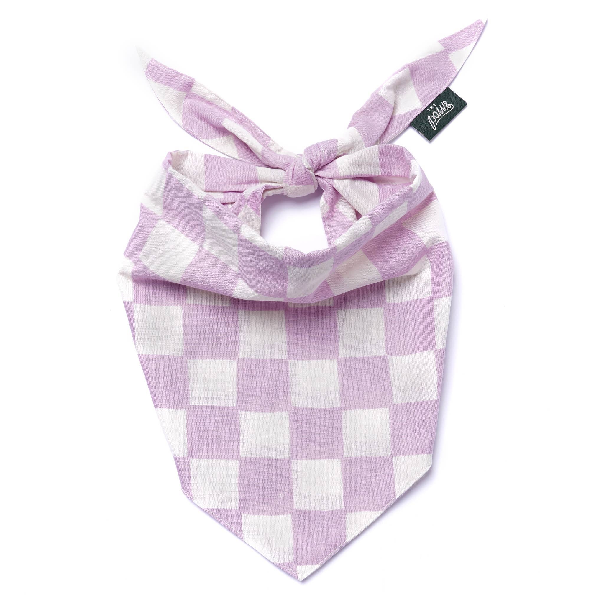 Bandana pour chien - Damier Lilas