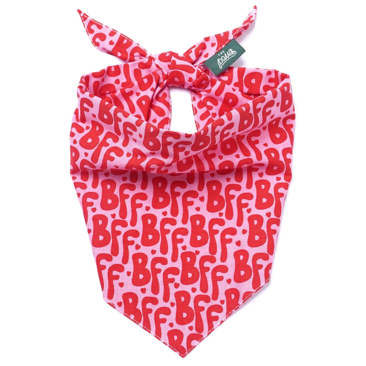 Bandana pour chien - BFF rouge et rose