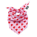 Bandana pour chien - Coeurs rouge et rose