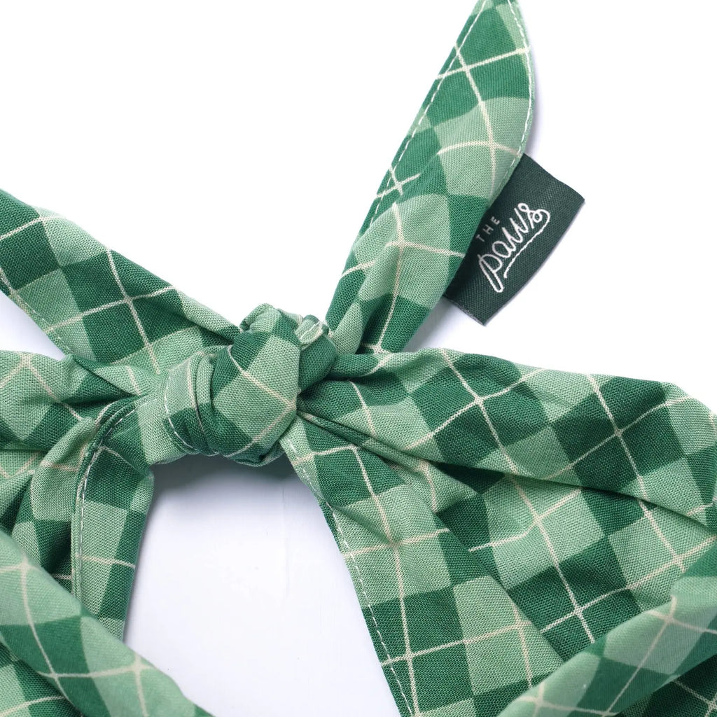 Bandana pour chien - Tartan vert