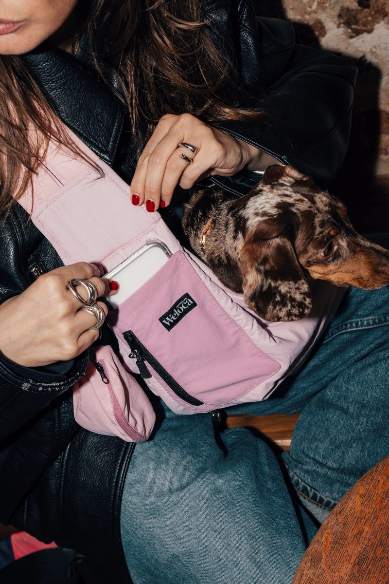 Sac de transport en bandoulière rose