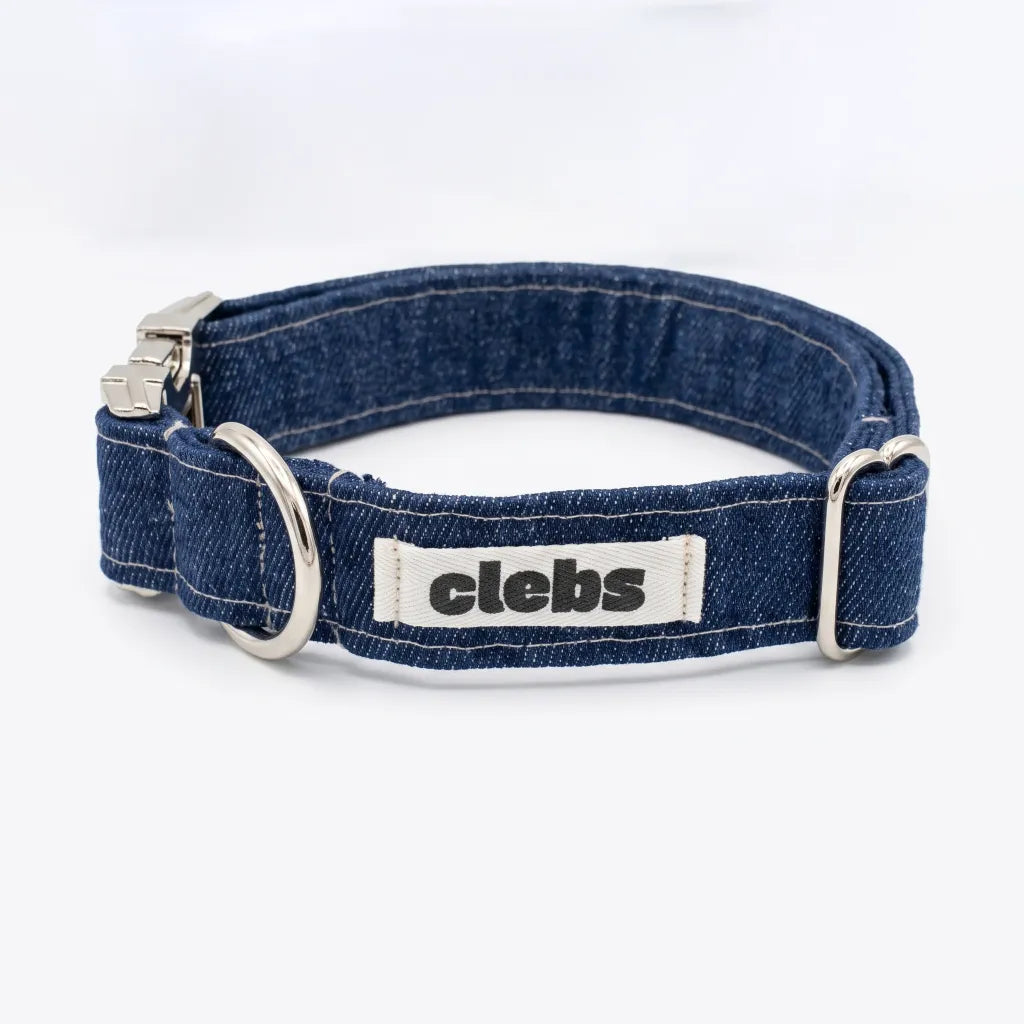 Collier en tissus - Denim foncé