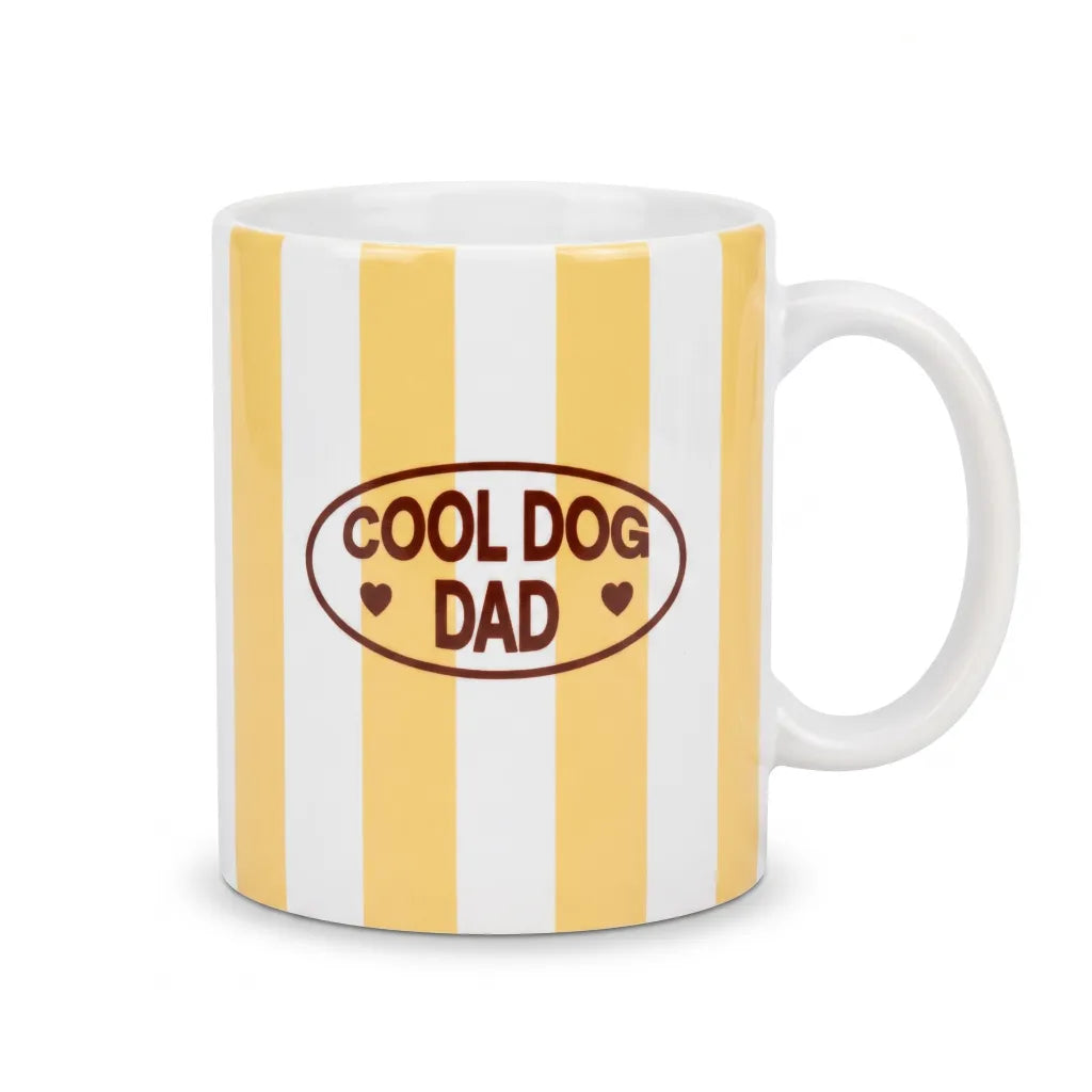 Tasse Rayé Jaune "Cool Dog Dad"