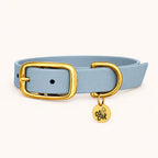 Collier bleu ciel en Biothane et laiton