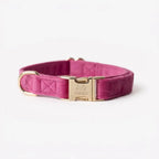 Collier velour fuchsia
