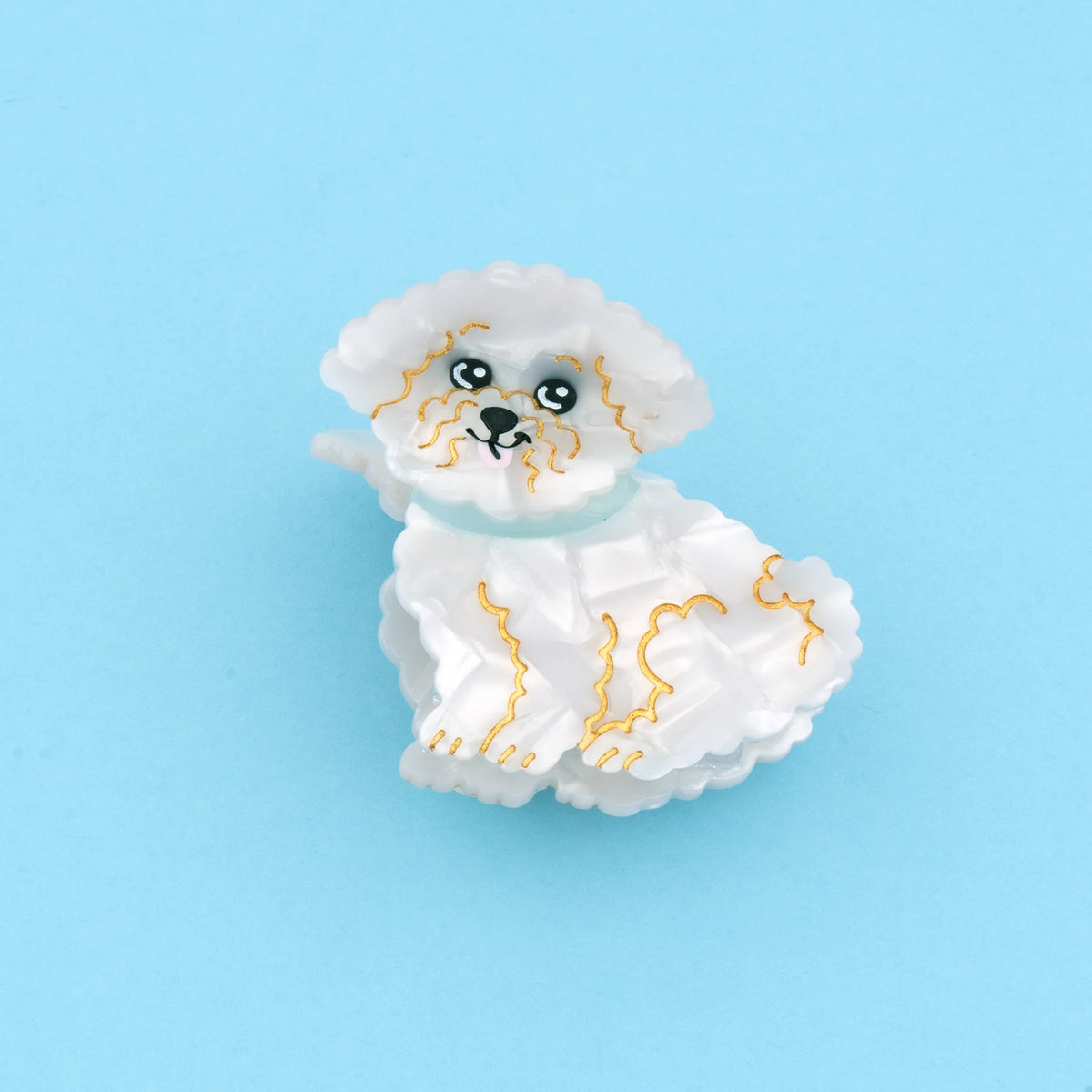 Grande pince à cheveux - Bichon