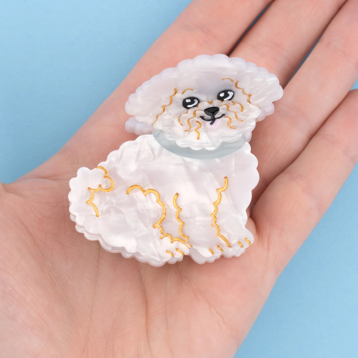 Grande pince à cheveux - Bichon