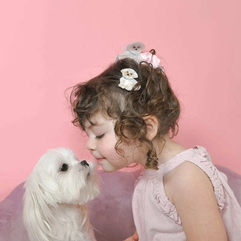 Grande pince à cheveux - Bichon
