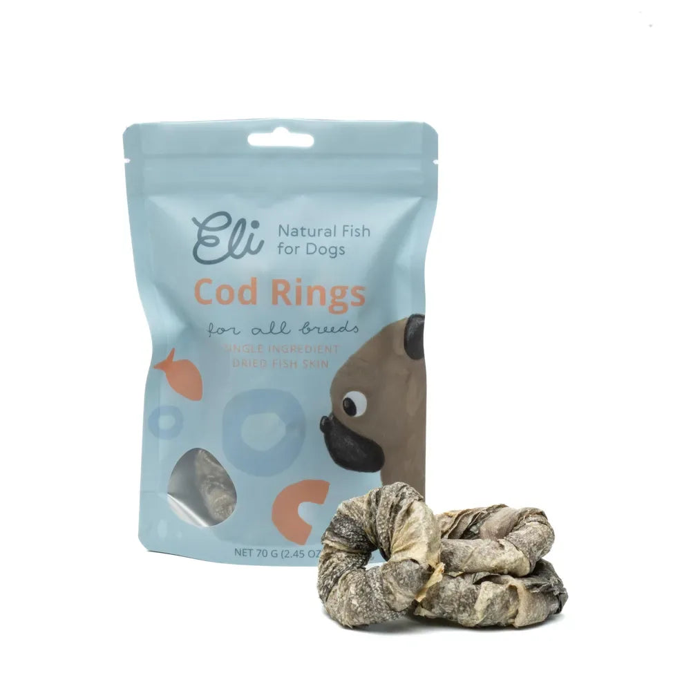 Friandises poisson séché - Anneaux de peau de morue