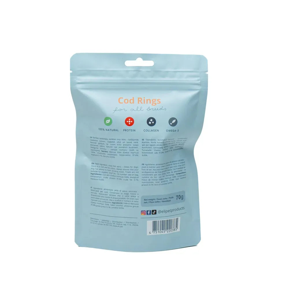 Friandises poisson séché - Anneaux de peau de morue