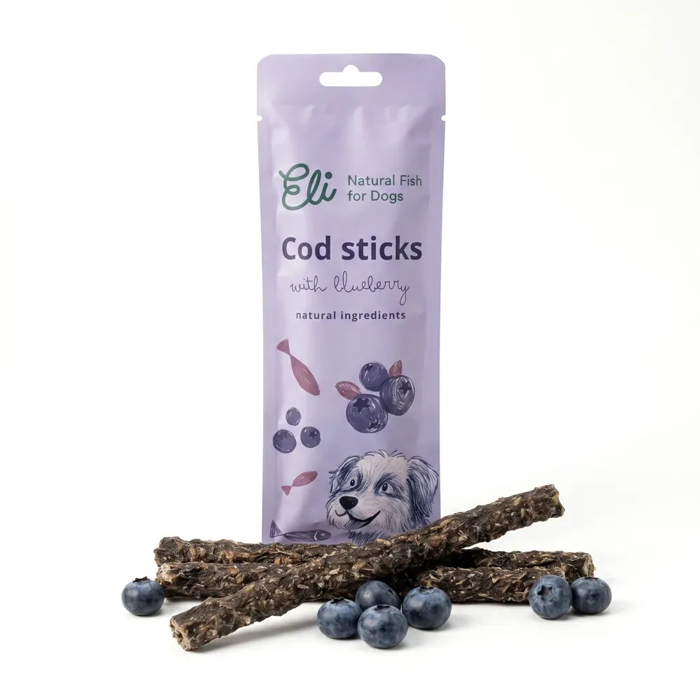 3 sticks à mâcher morue sécher et myrtille