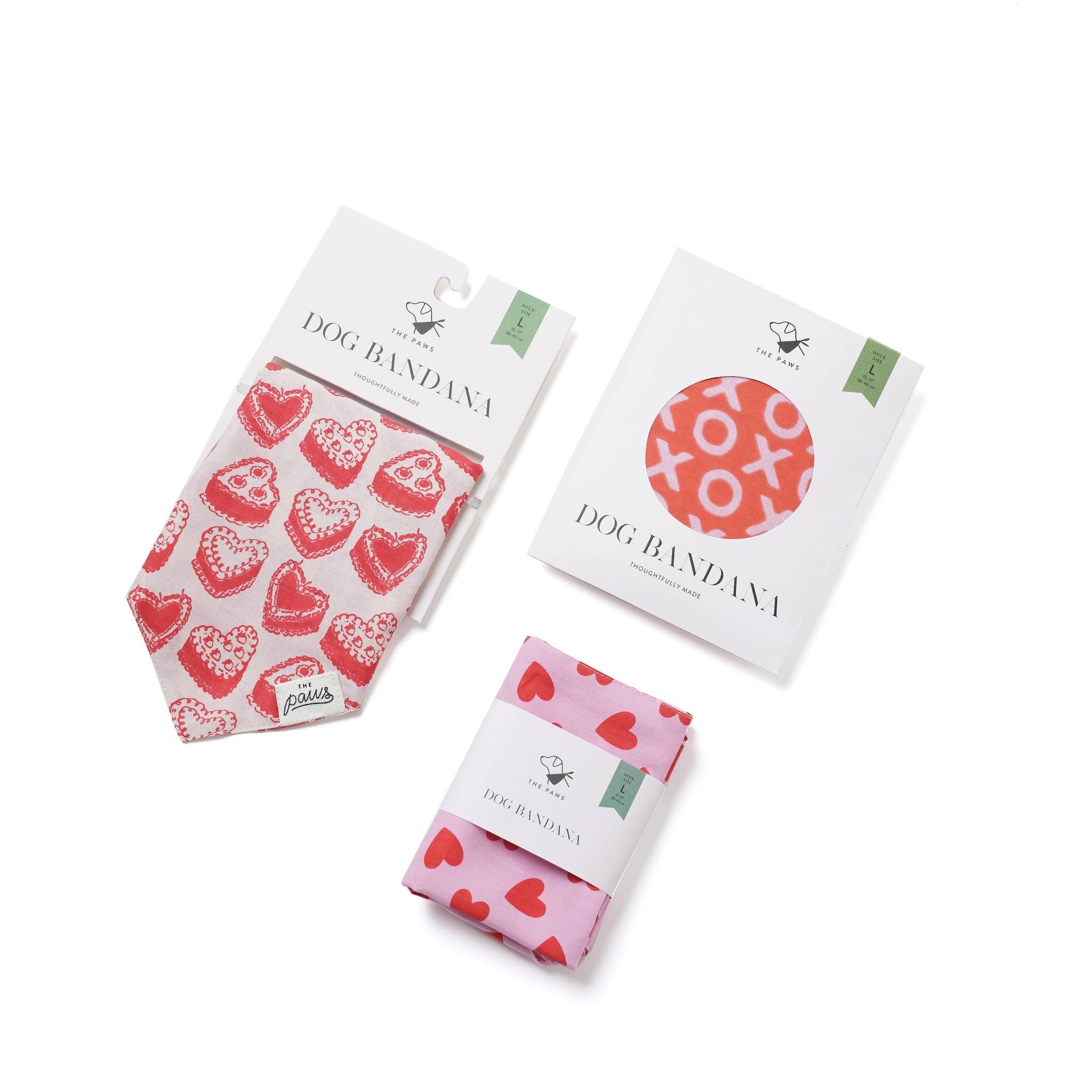Bandana pour chien - Coeurs rouge et rose