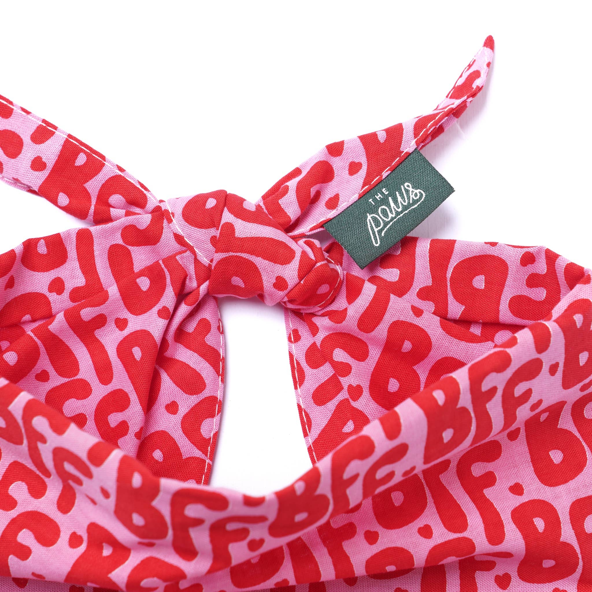 Bandana pour chien - BFF rouge et rose