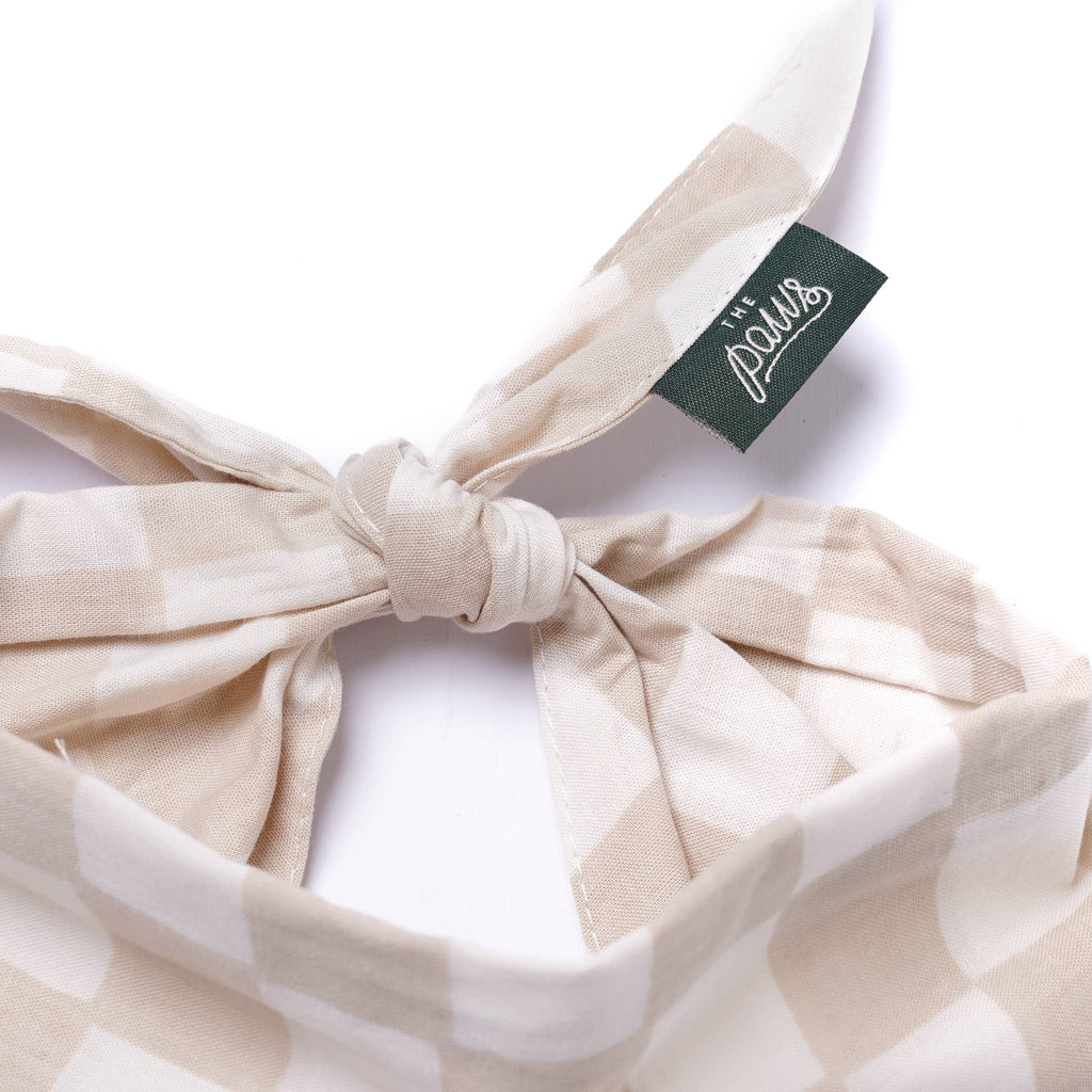 Bandana pour chien - Damier beige