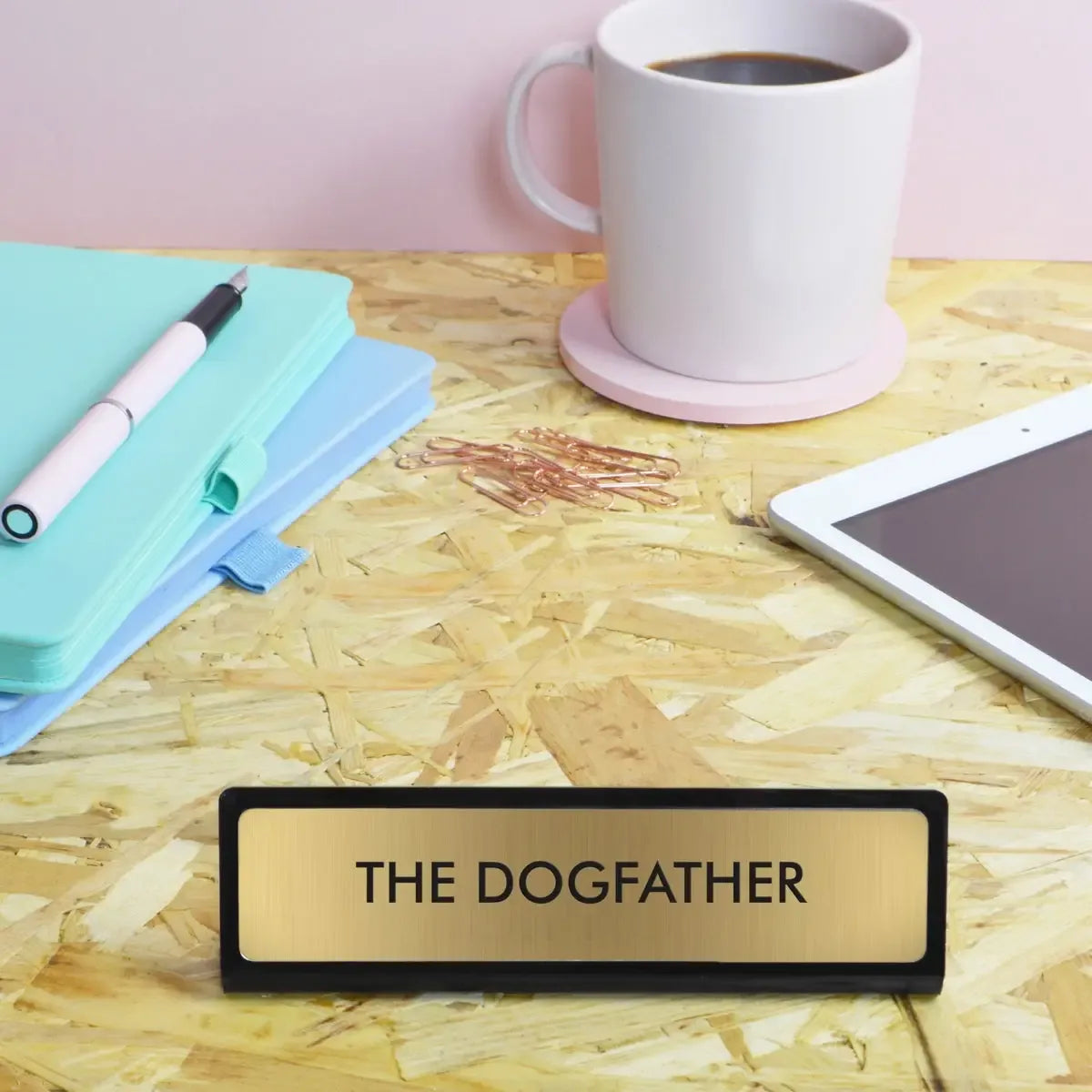 Plaque de Bureau "The Dogfather"