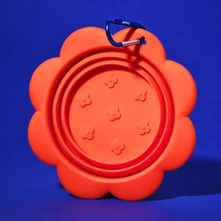 Gamelle rétractable Fleur orange