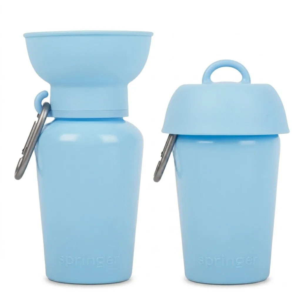 Gourde de voyage pliable bleu clair pour chien