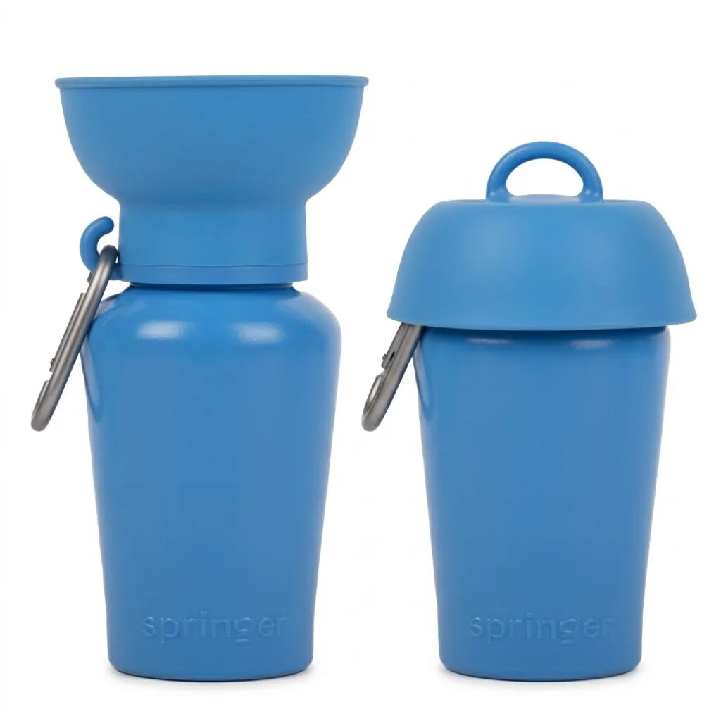 Gourde de voyage pliable bleu foncé pour chien