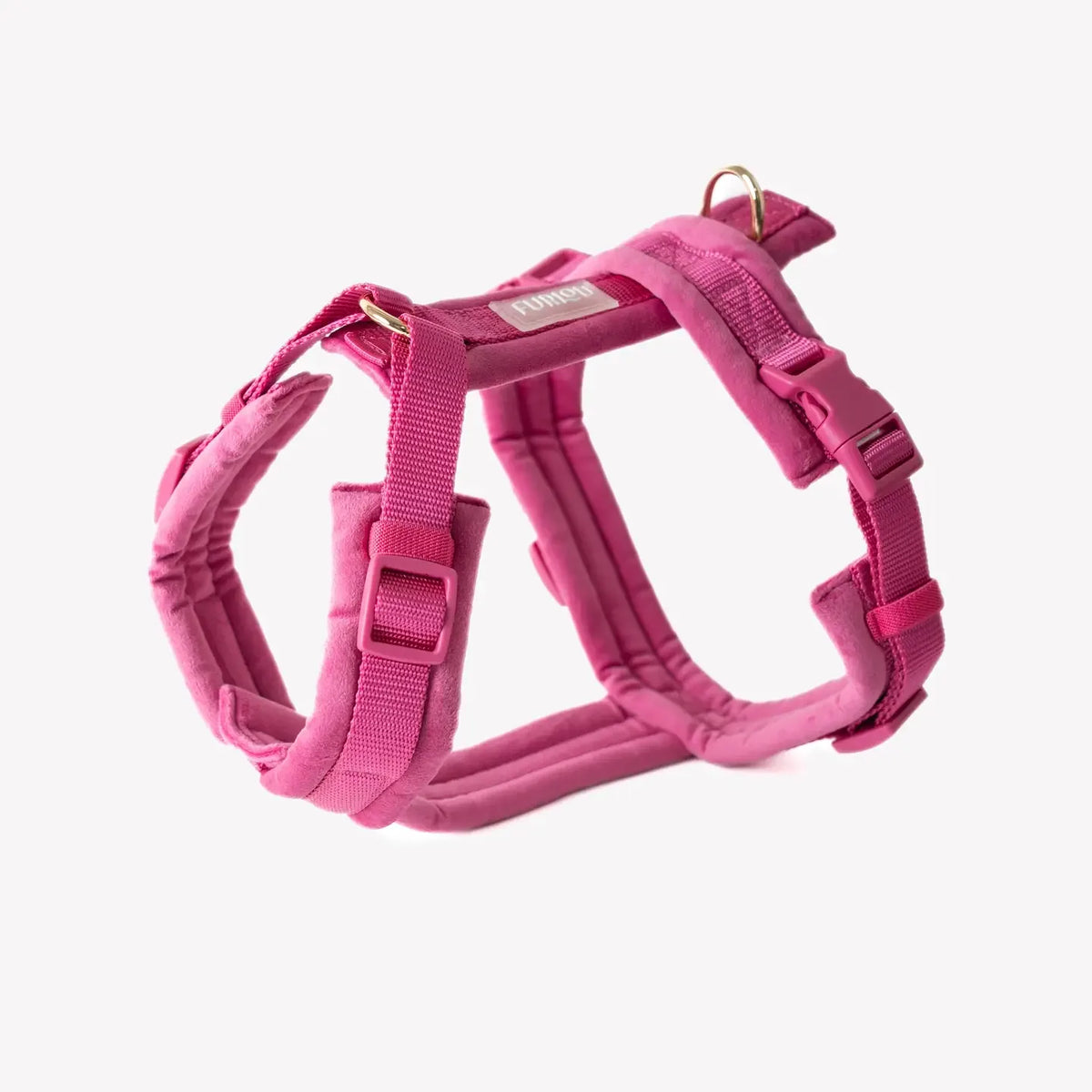 Harnais velour fuchsia