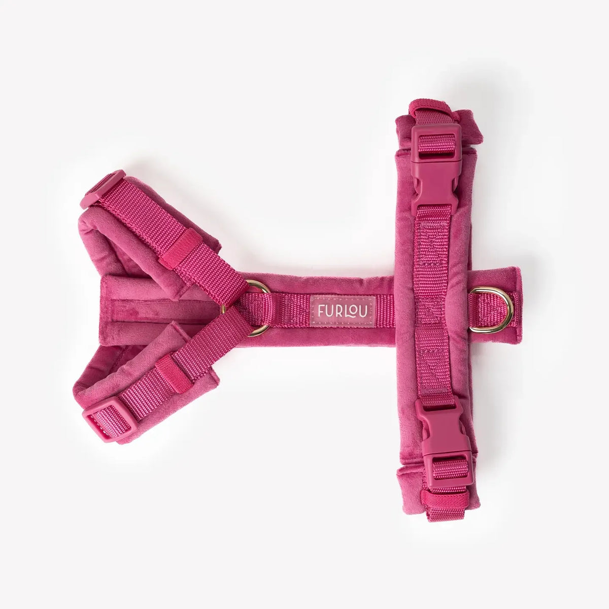 Harnais velour fuchsia