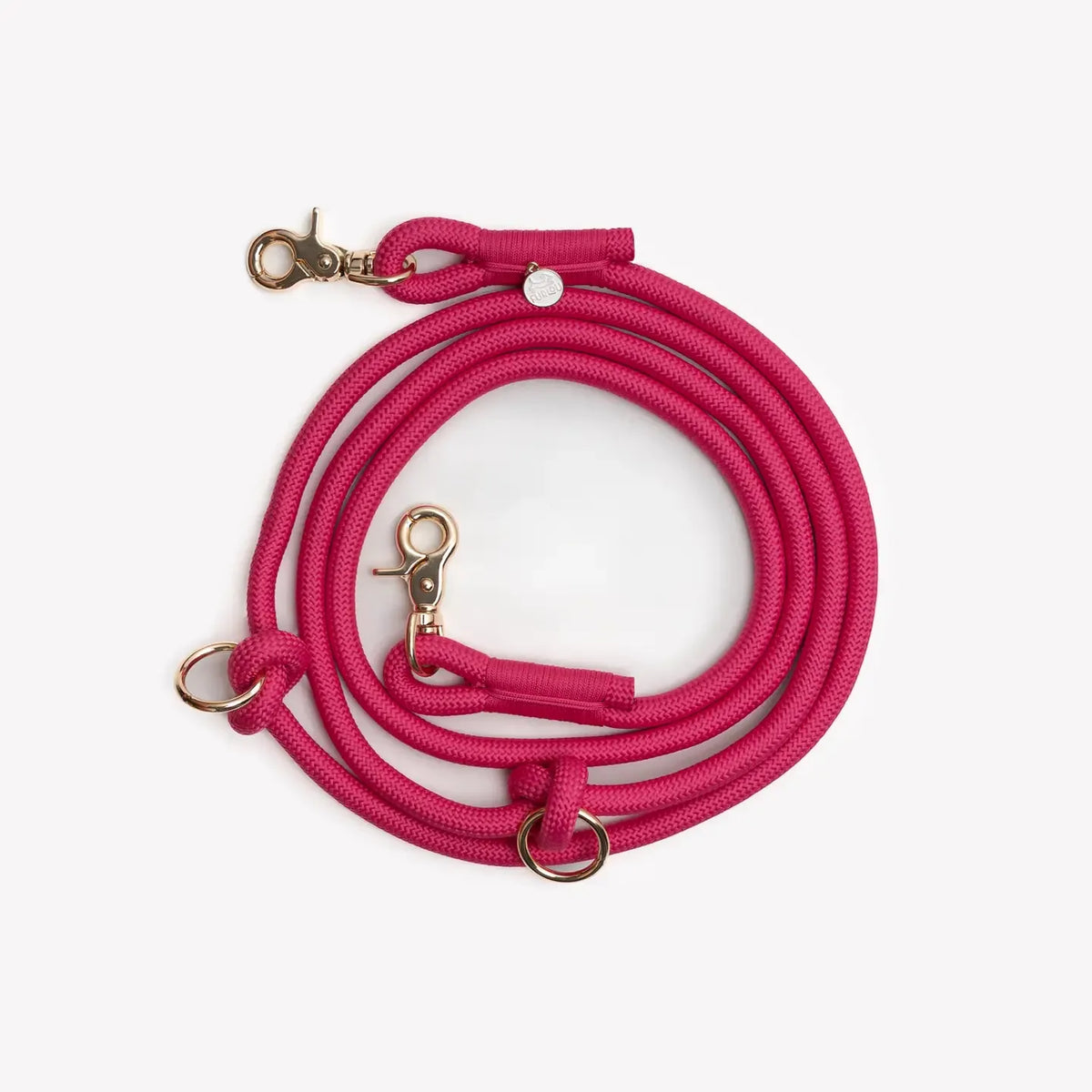 Laisse longue "mains-libres" corde fuchsia