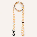 Laisse courte en damier orange