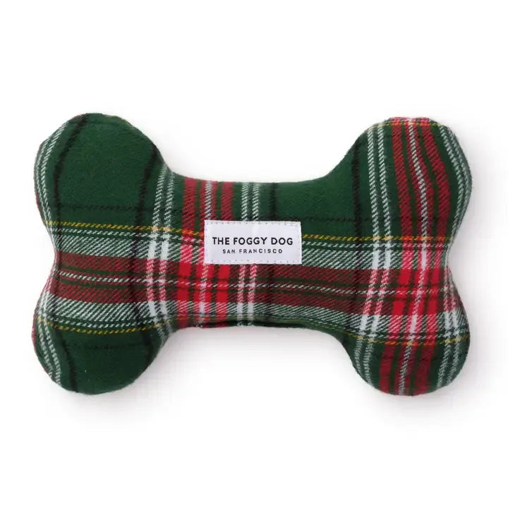 Jouet Os de Noël en flanelle à carreaux