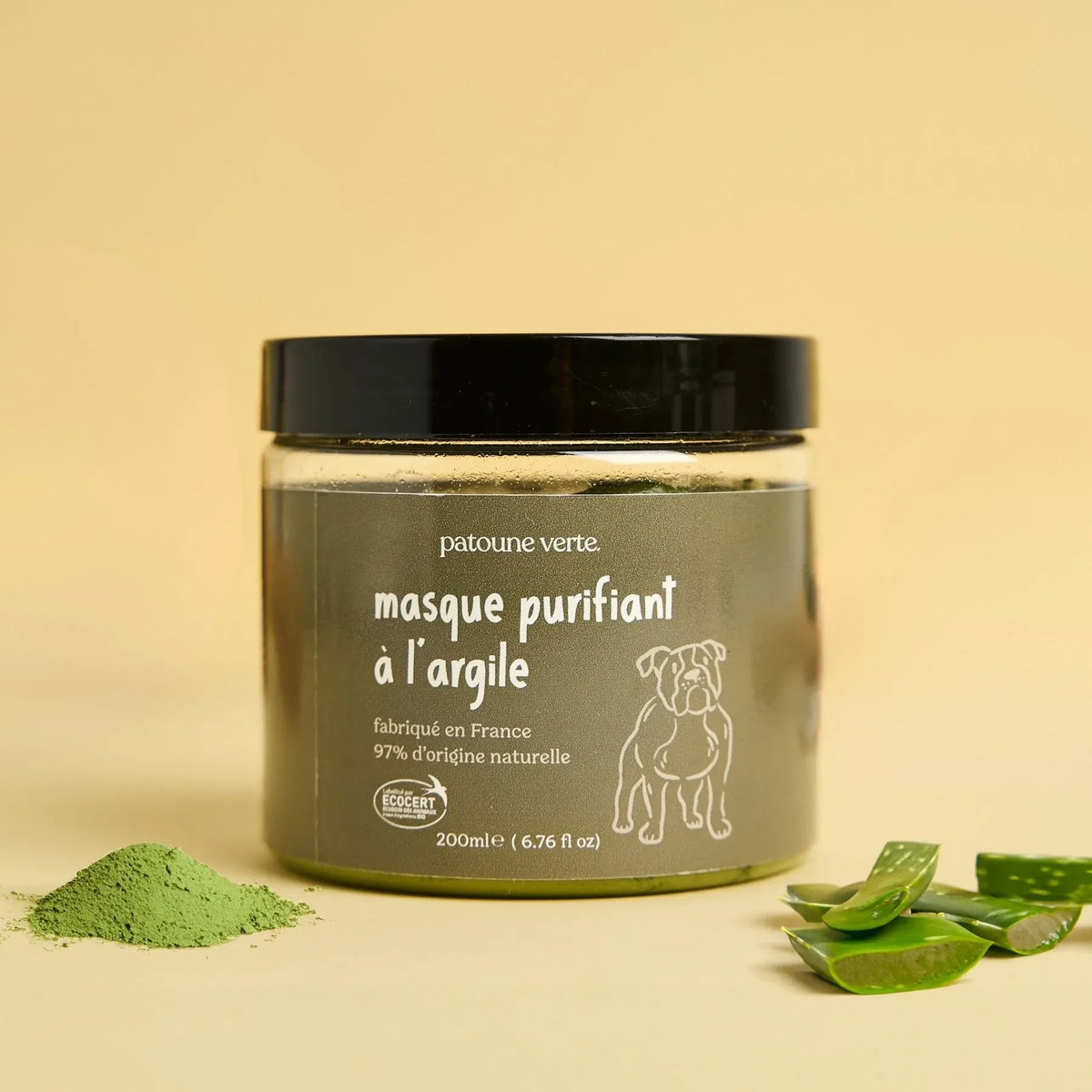 Masque purifiant à l'argile verte & aloe vera pour chien